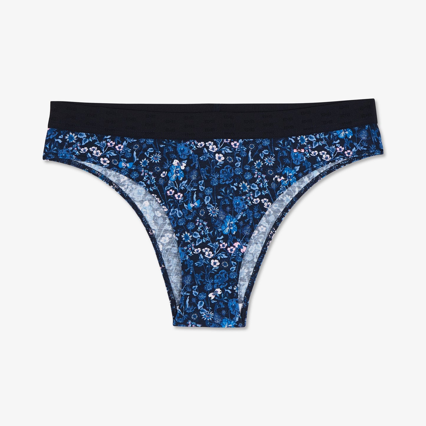 Culotte échancrée imprimé fleuri bleu foncé