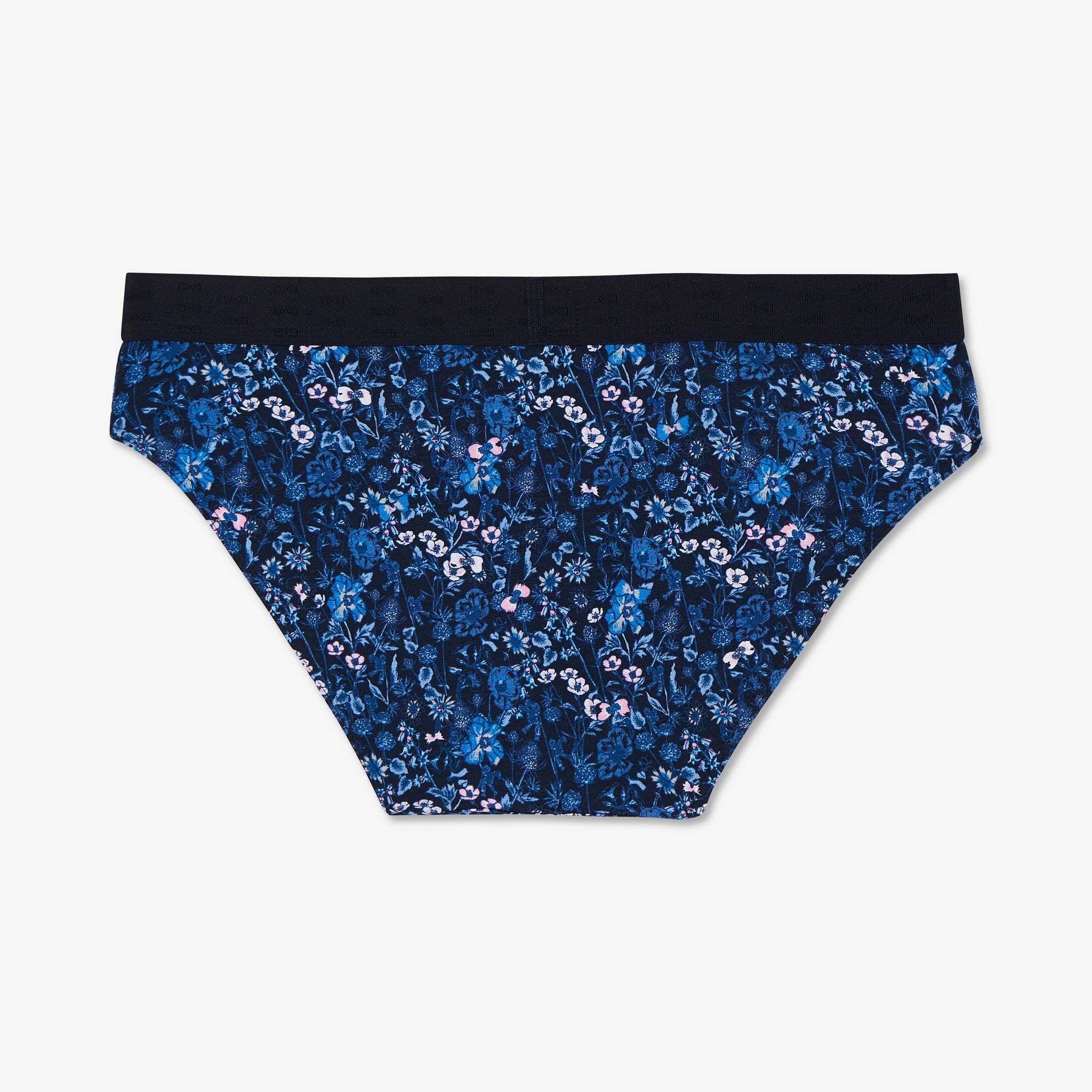 Culotte imprimé fleuri bleu foncé