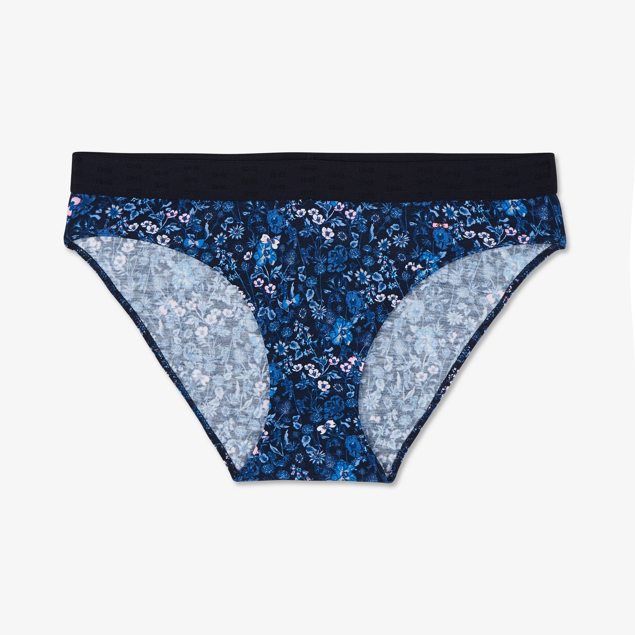 Culotte imprimé fleuri bleu foncé