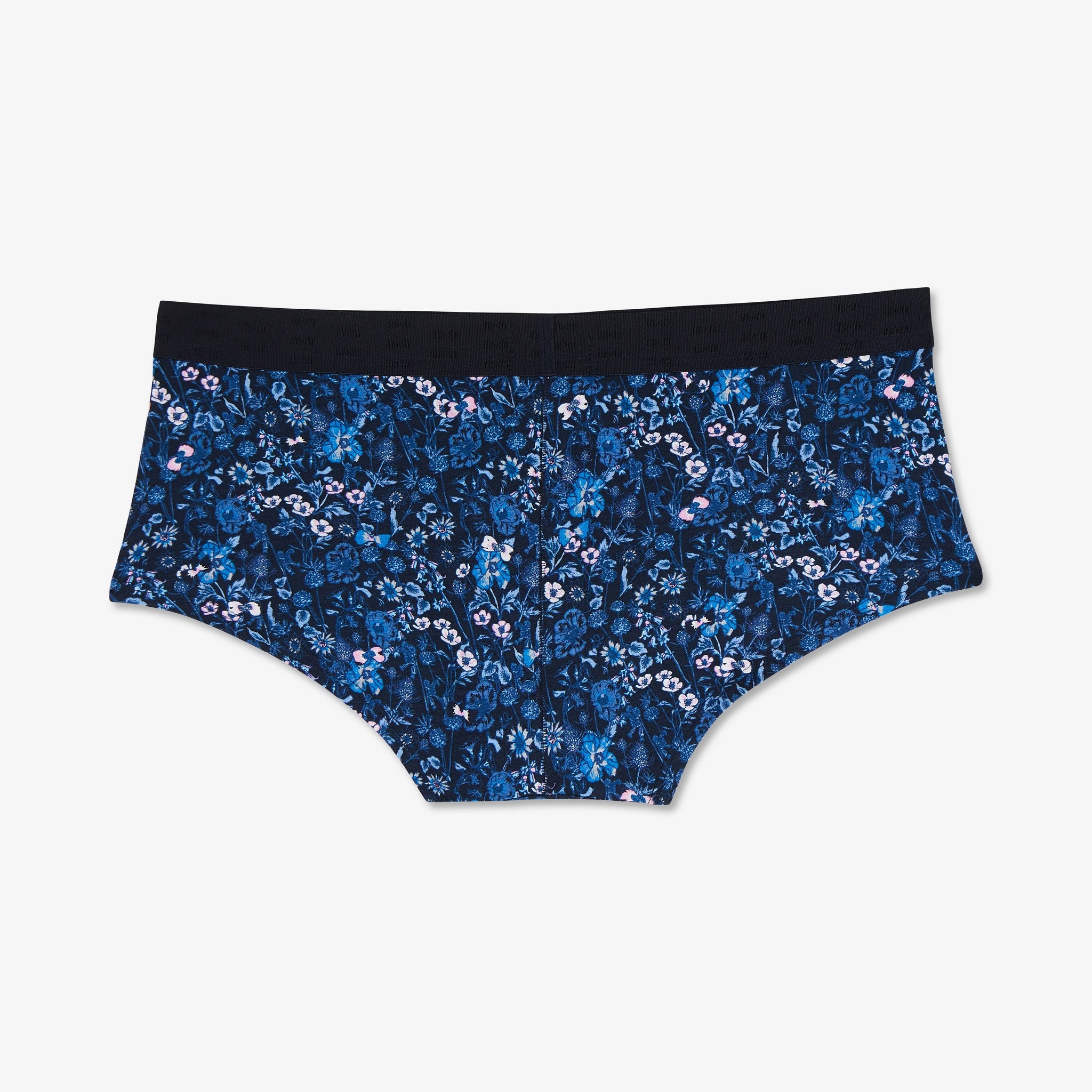 Shorty imprimé fleuri bleu foncé