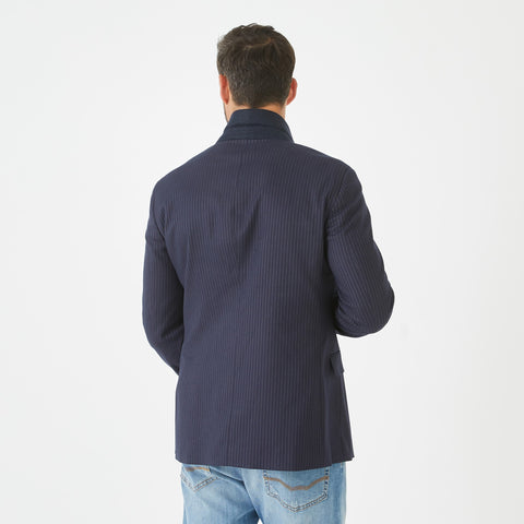 Blazer rayé bleu foncé - Image 3