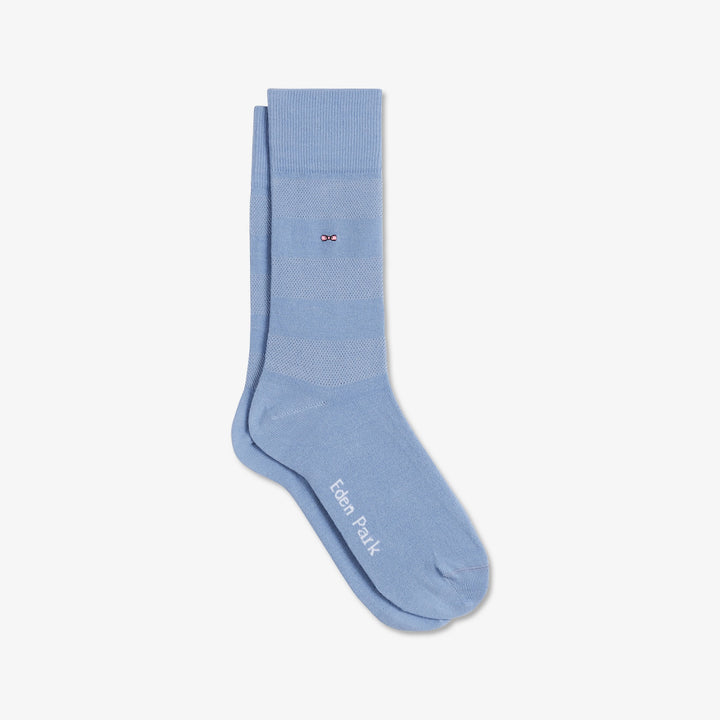 Paire de chaussettes cerclées unies bleu clair