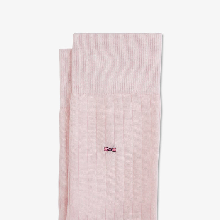 Paire de chaussettes côtelées rose clair