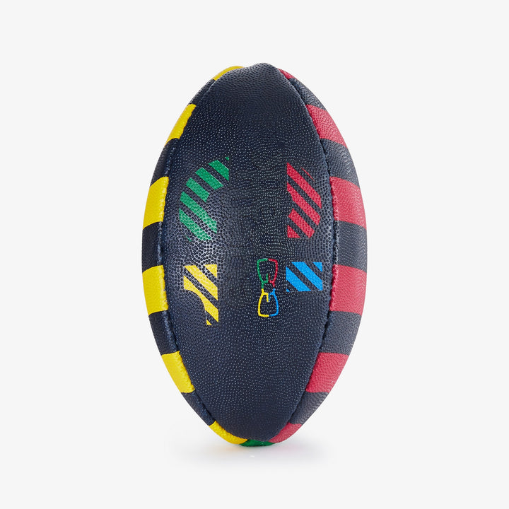 Mini ballon de rugby cerclé multicolore