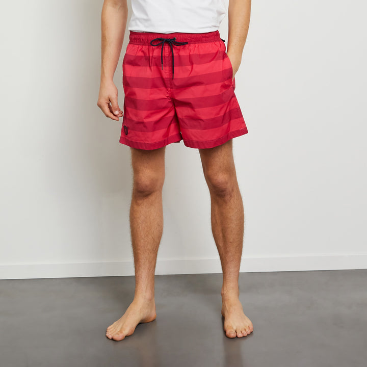 Short de bain à rayures rouge