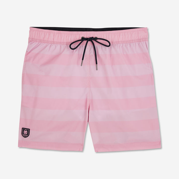 Short de bain à rayures rose