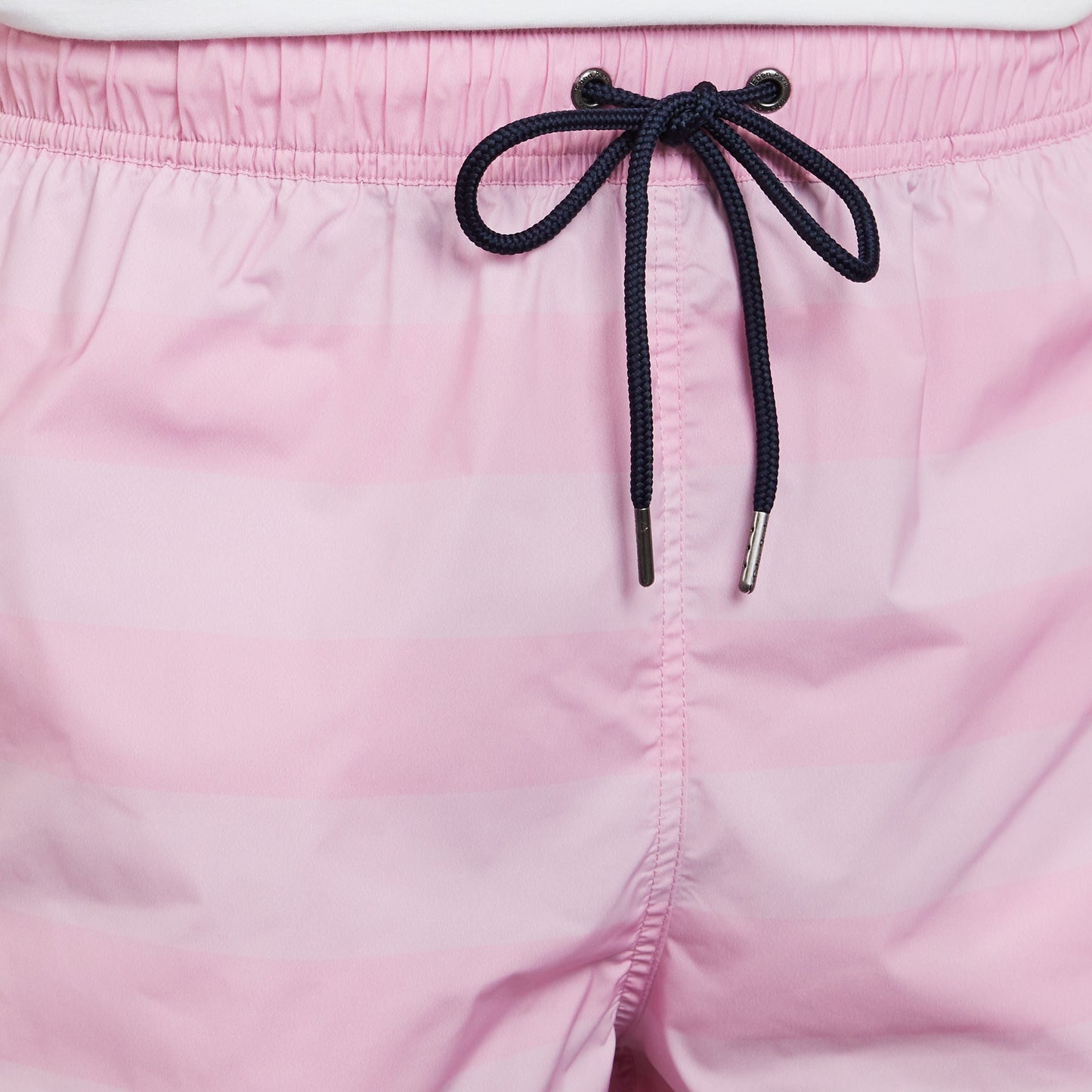 Pink striped swim shorts