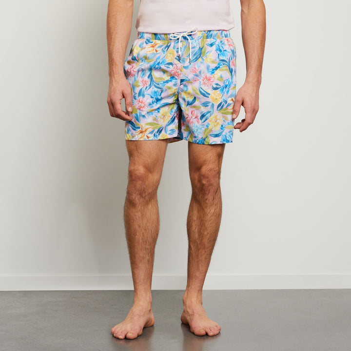Short de bain multicolore imprimé exclusif fleurs