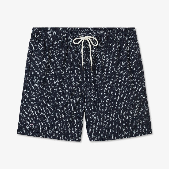 Short de bain bleu marine imprimé exclusif