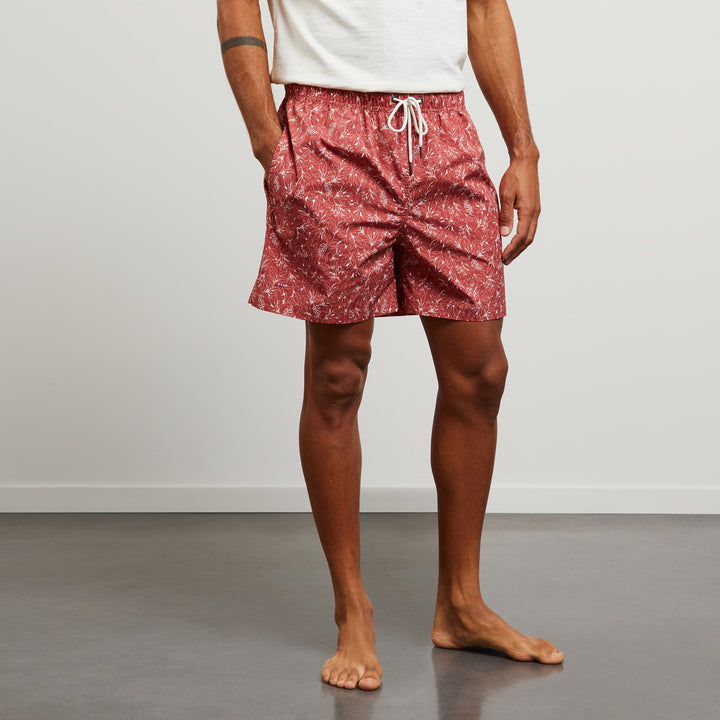 Short de bain imprimé exclusif feuilles