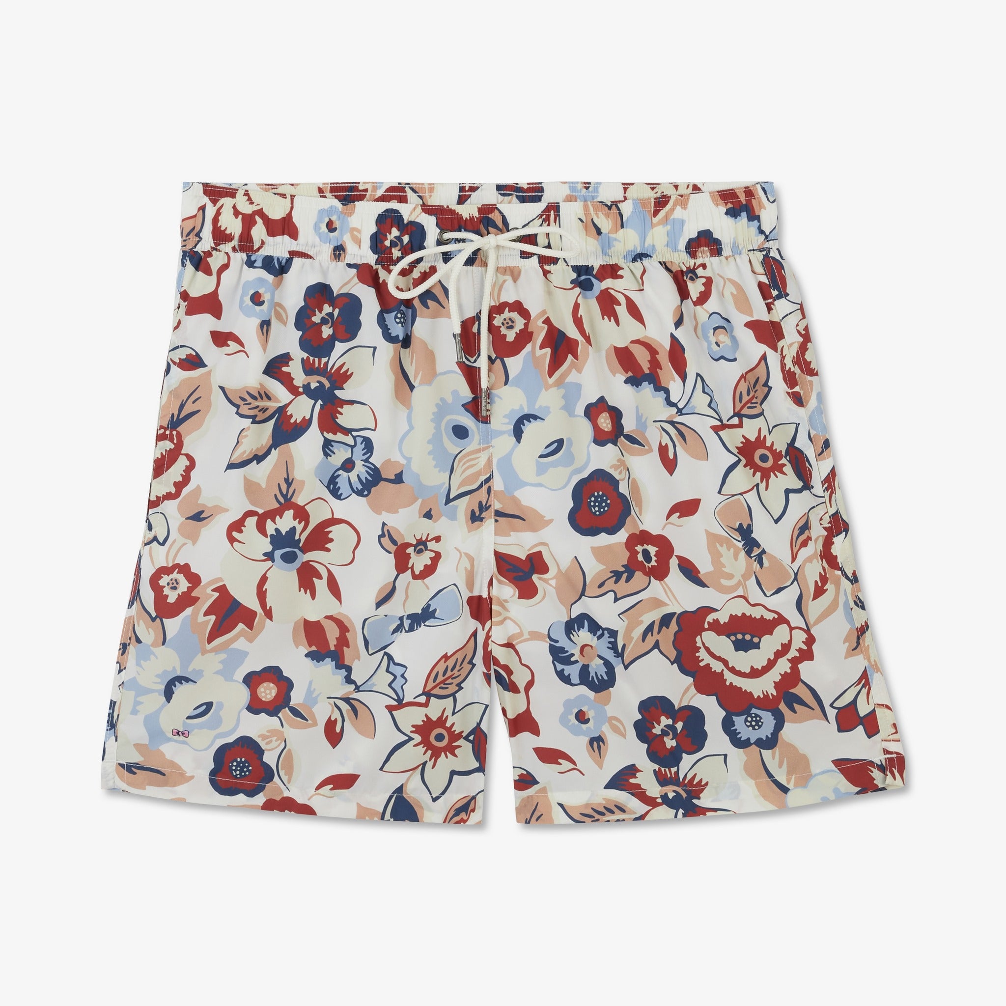 Short de bain blanc imprimé fleurs exclusif