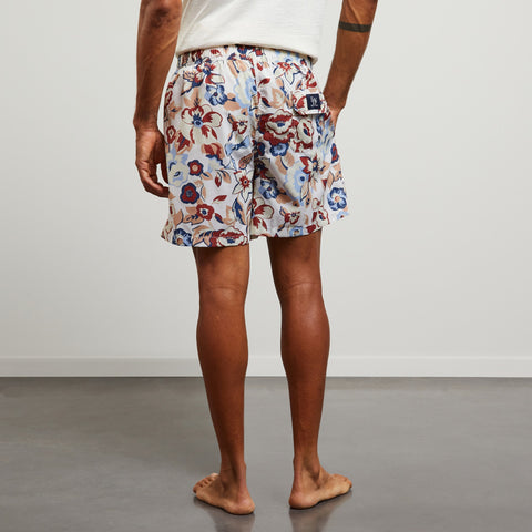 White swim shorts with exclusive floral print - Image 3