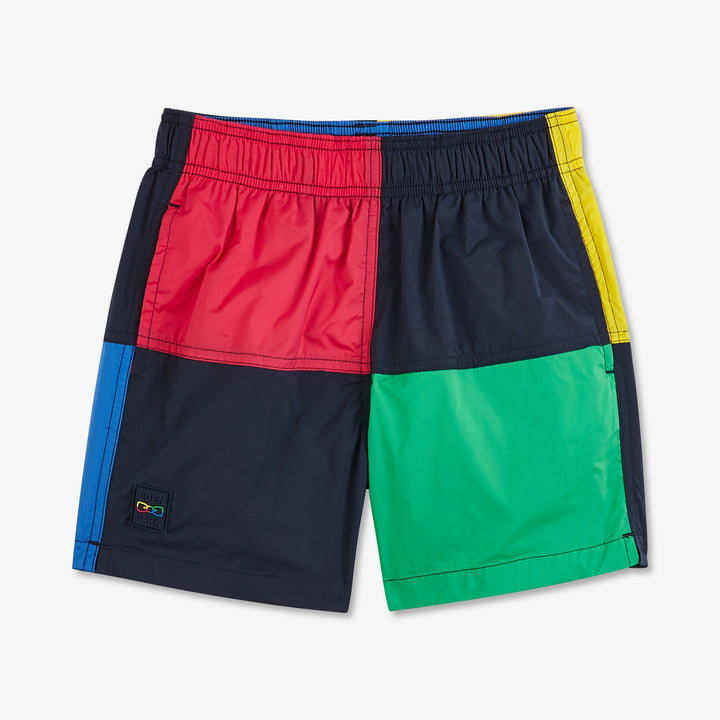 Short de bain color-block multicolore