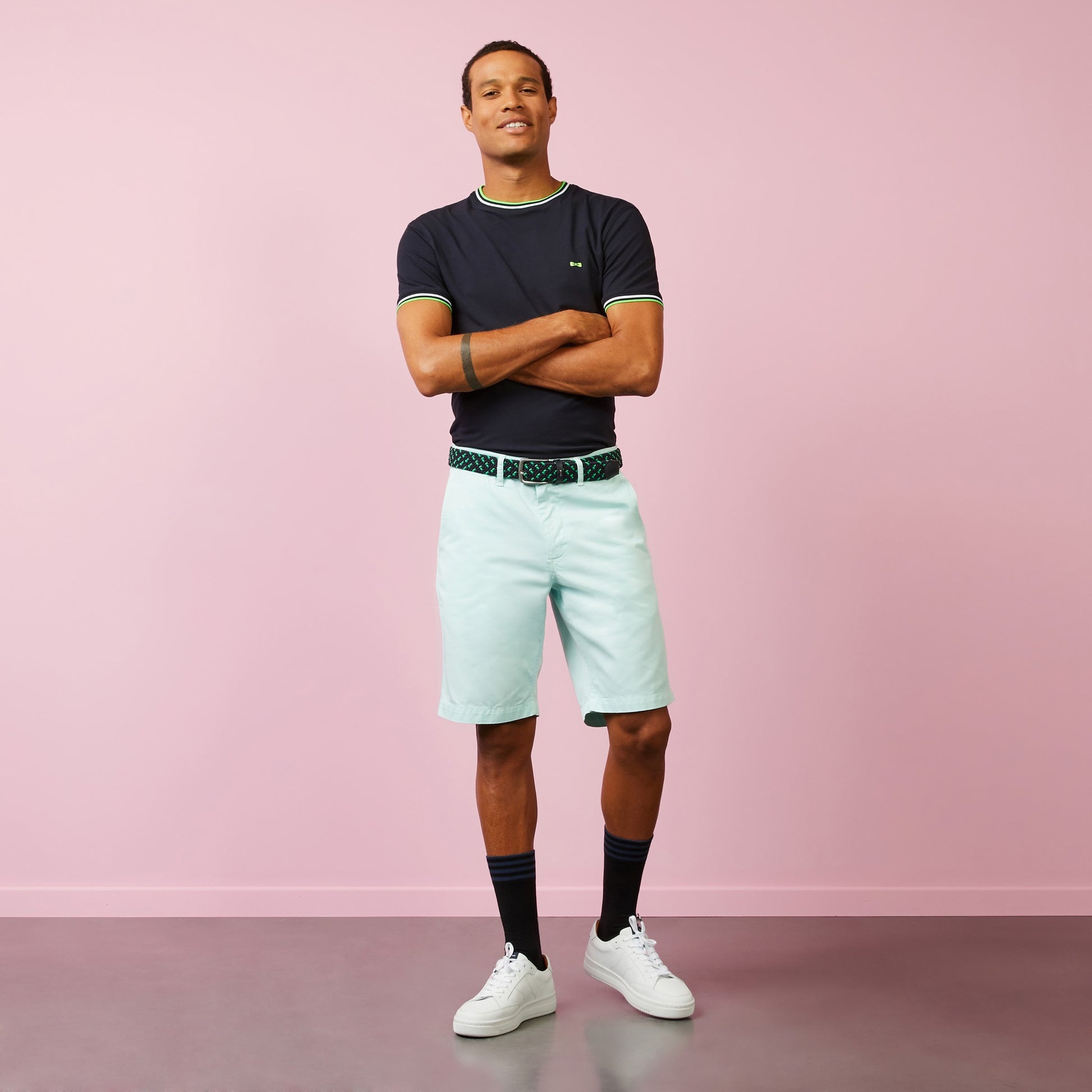 Bermuda chino turquoise clair Eden Park