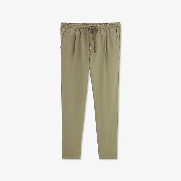 Pantalon kaki à taille élastiquée