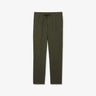 Khaki stretch trousers with loose pleats