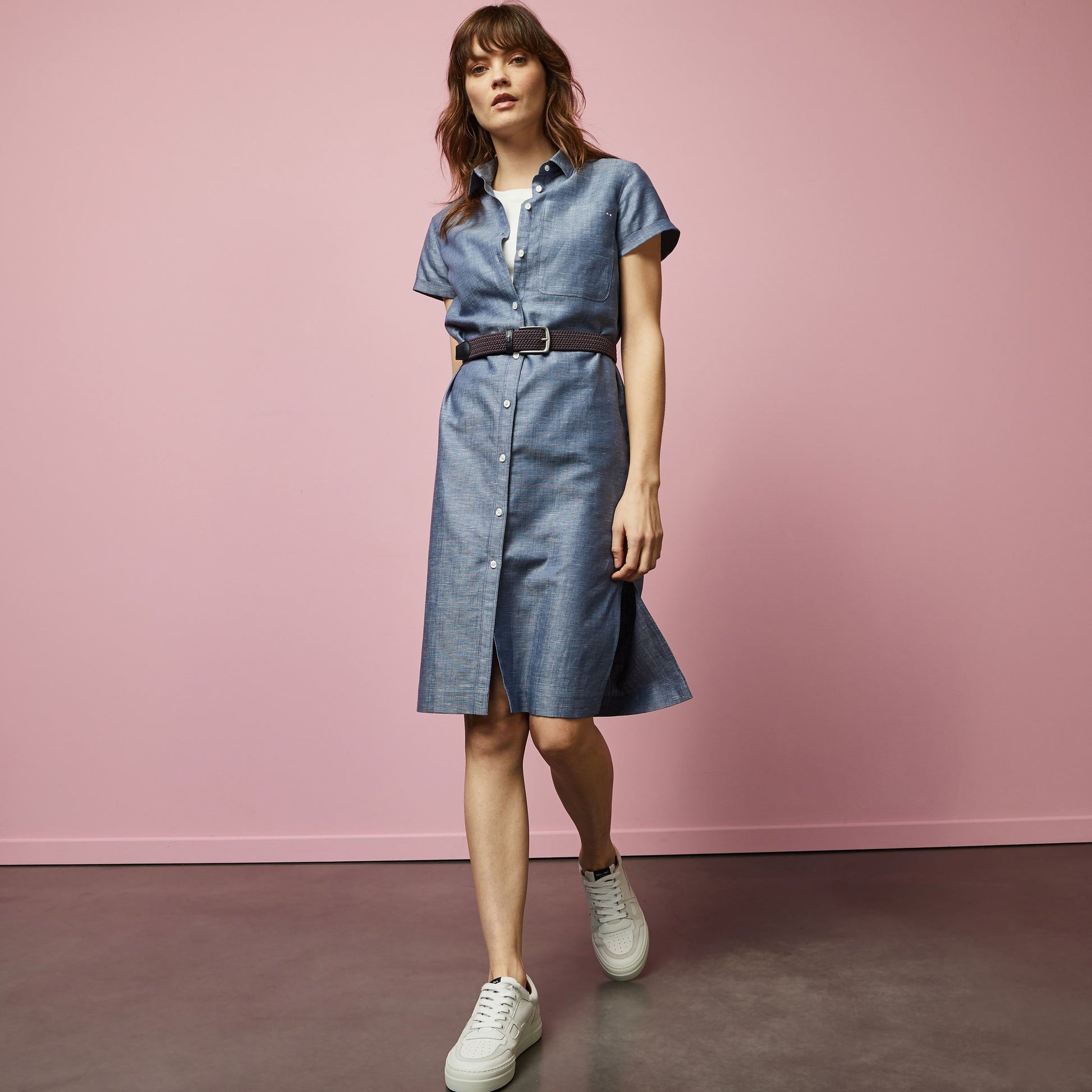 Robe chemise en lin et coton Eden Park