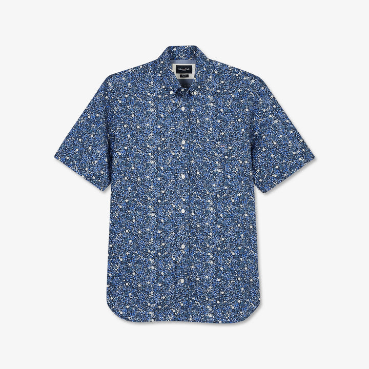 Chemisette bleue imprimée exclusif fleuri