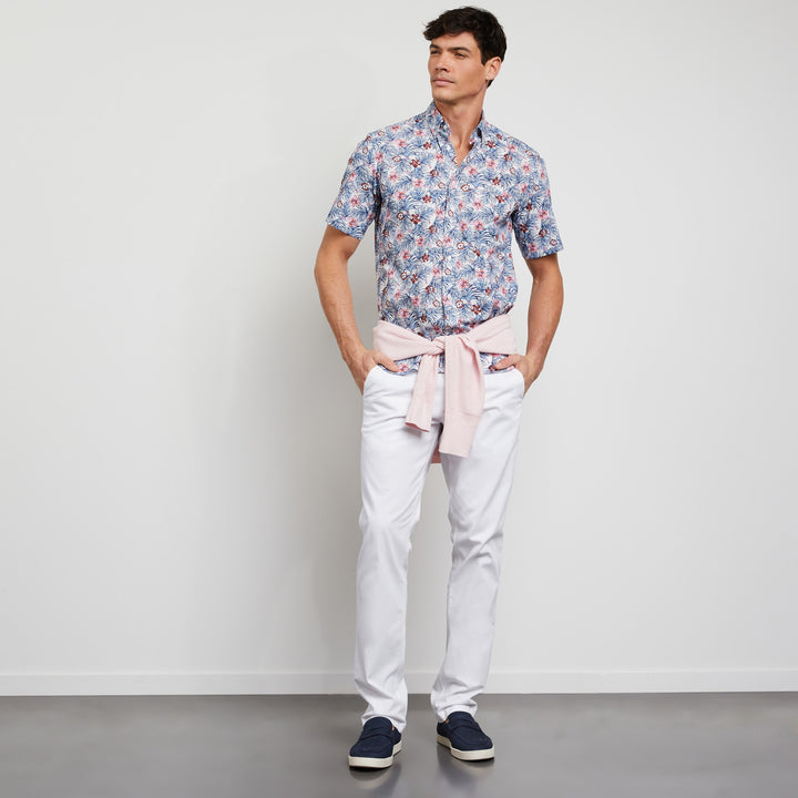 Chemisette blanche imprimée exclusif fleuri