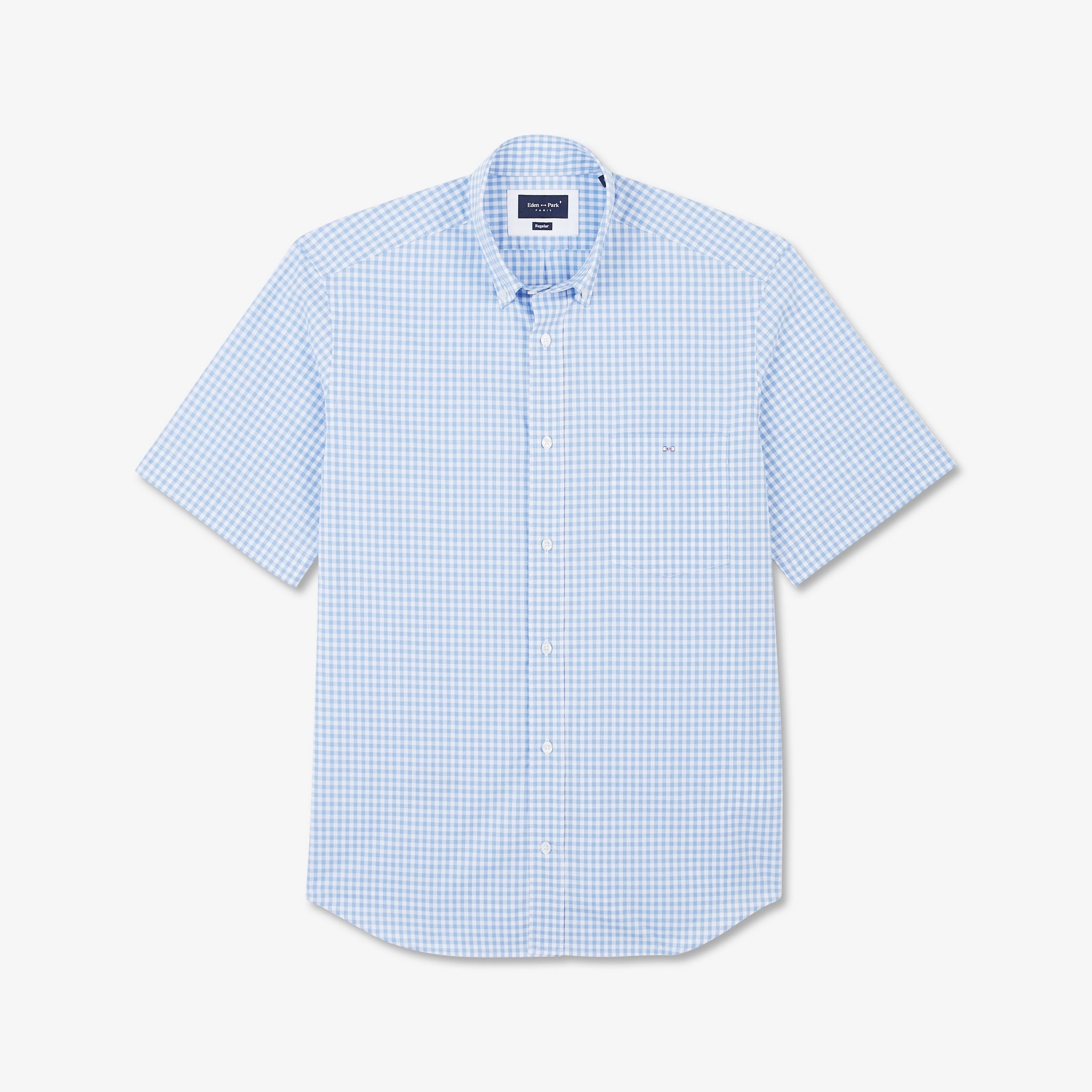 Chemise à Carreaux Eden Park - Taille L, 100% Coton, Bleu, Occasion Très Bon état