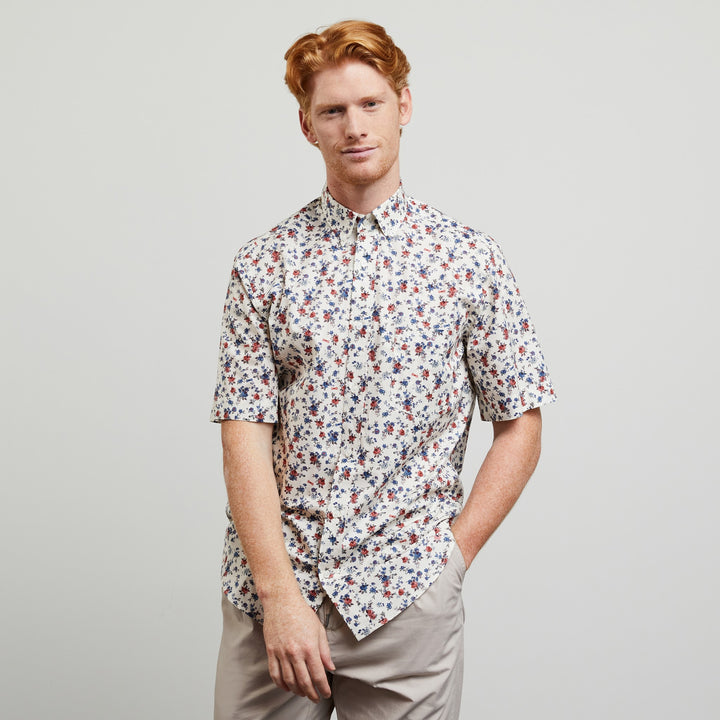 Chemisette en coton Pima imprimée exclusif fleuri