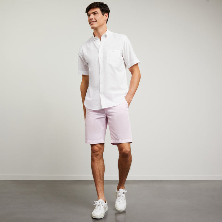 Chemisette blanc en coton dobby