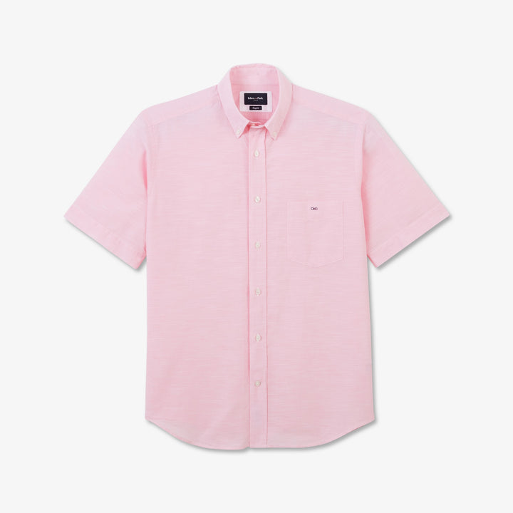 Chemisette rose en coton dobby