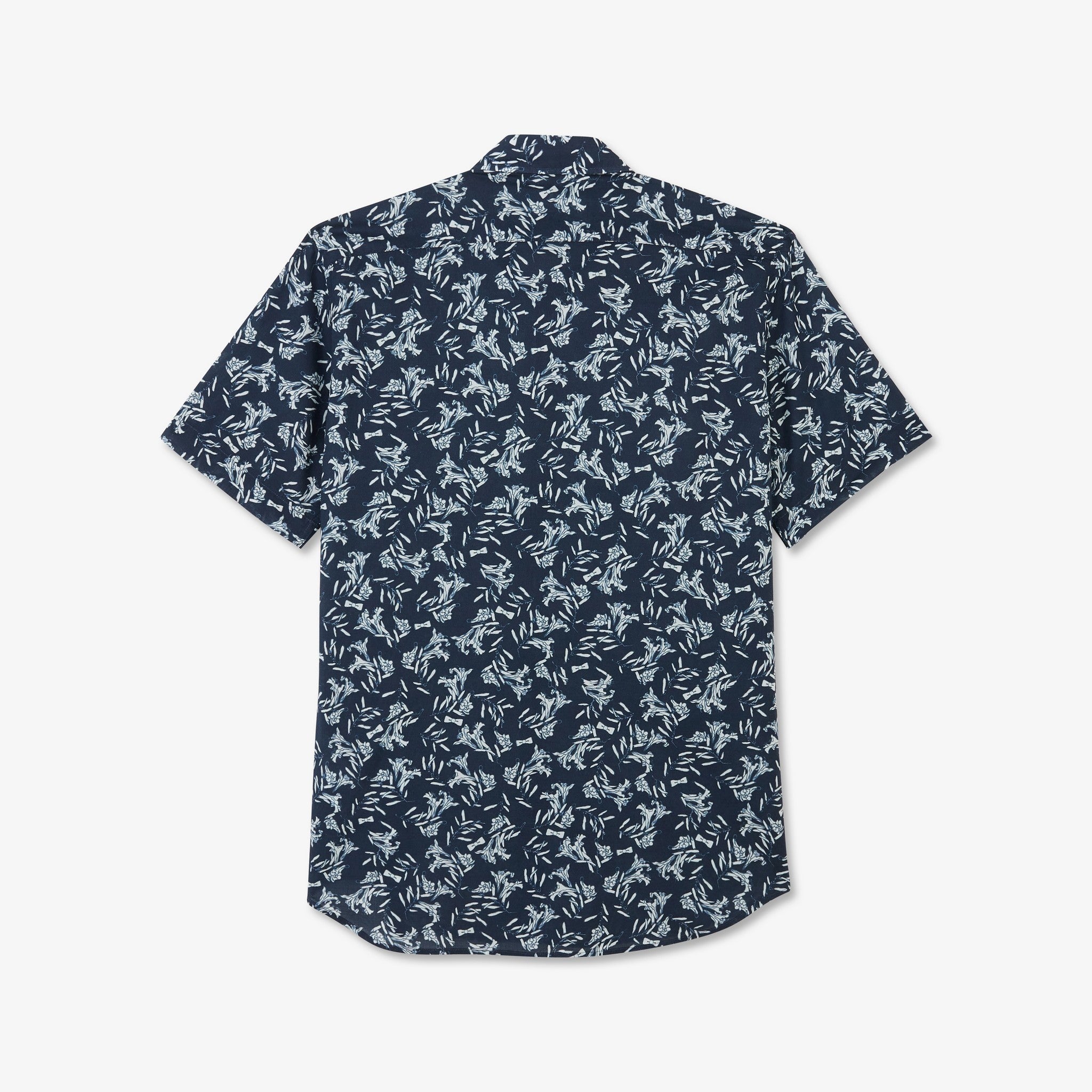 Chemisette bleu marine en coton imprimé exclusif fleuri
