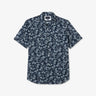 Chemisette bleu marine en coton imprimé exclusif fleuri
