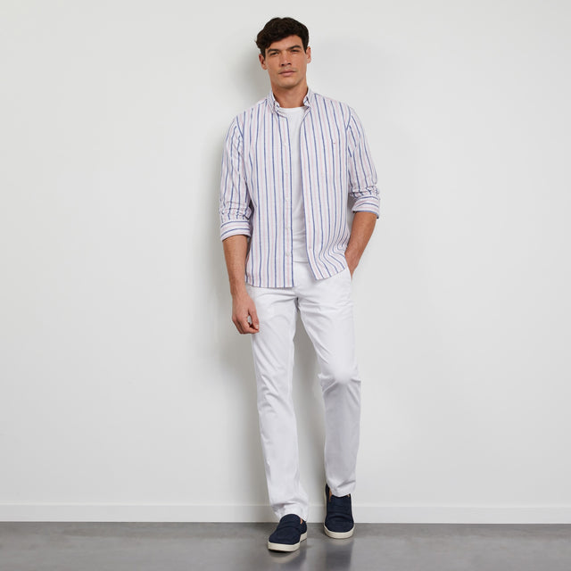 Chemise Eden Park Bleue Rayée - Taille M Homme - Coton Flanelle - Excellent état Occasion