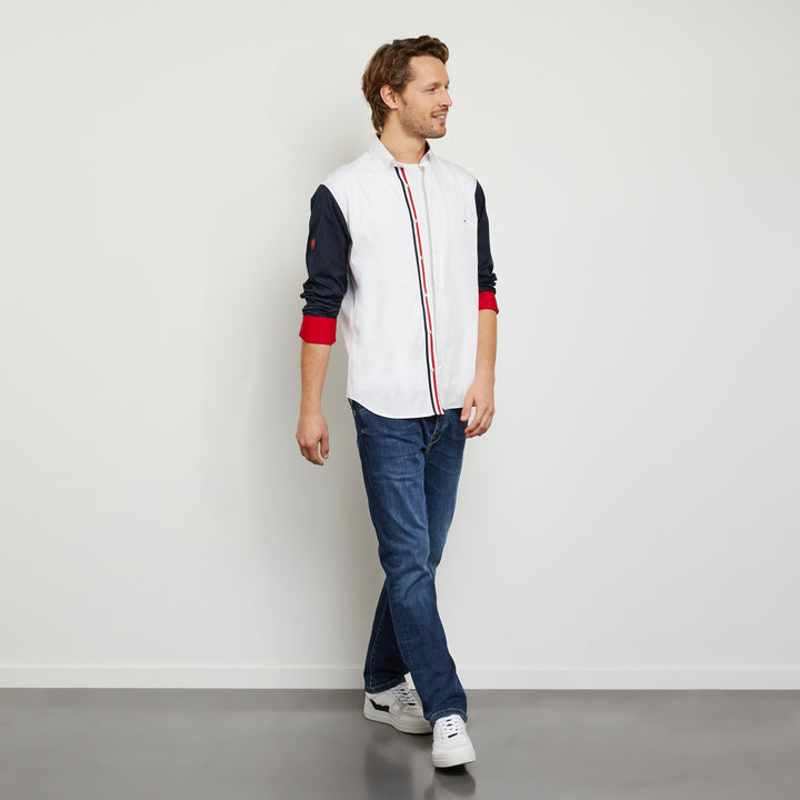 Chemise color-block à broderie XV de France