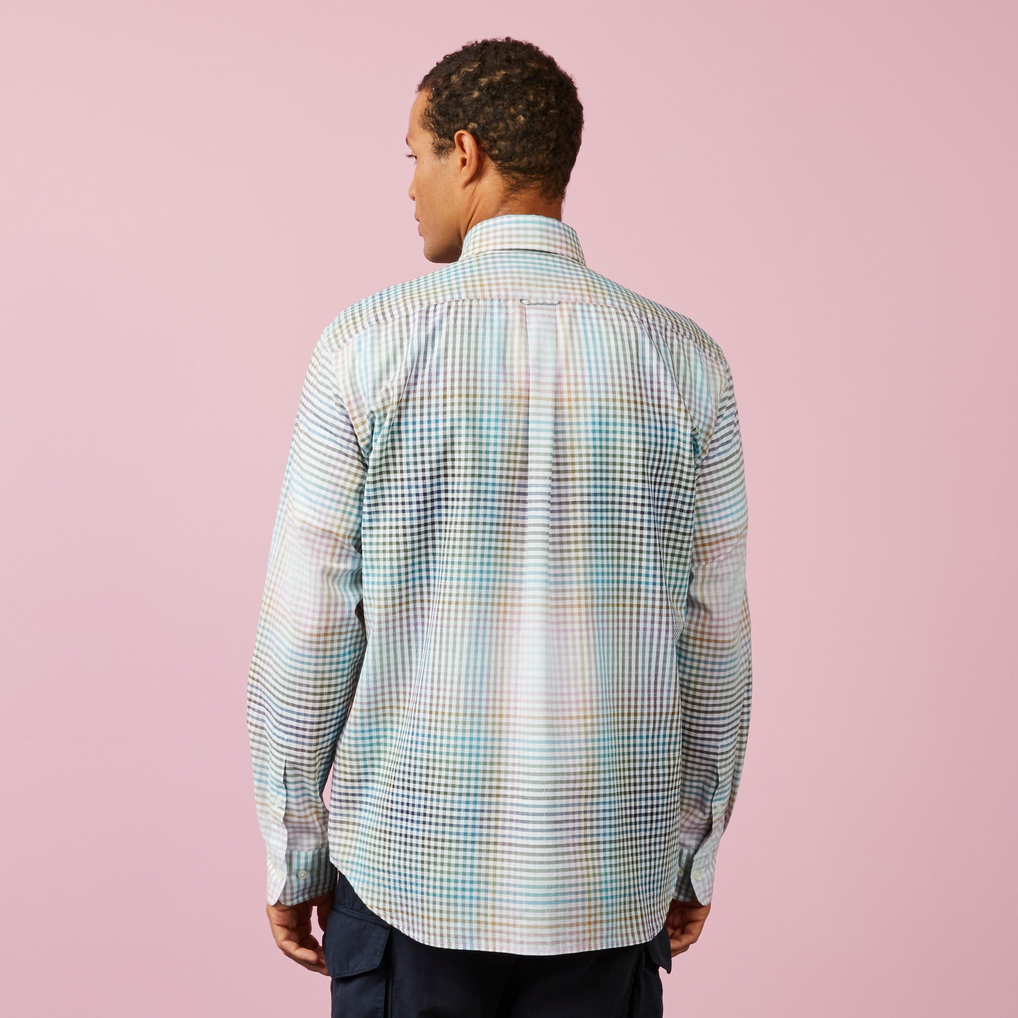 Chemise à carreaux tie and dye multicolore