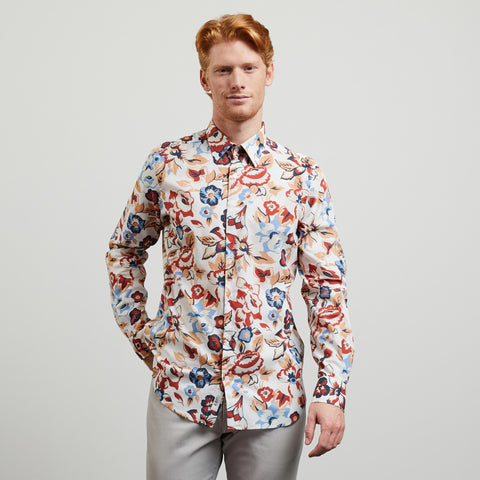 Chemise écrue à imprimé fleuri - Image 1
