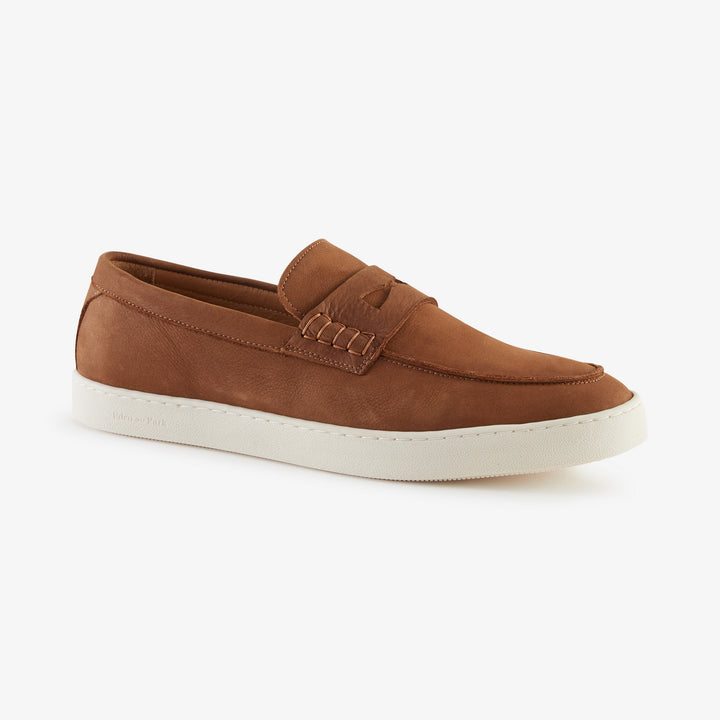 Mocassins marron en cuir grainé