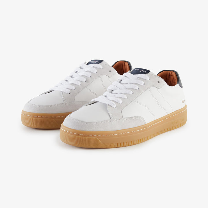 Tennis basses bimatières blanc