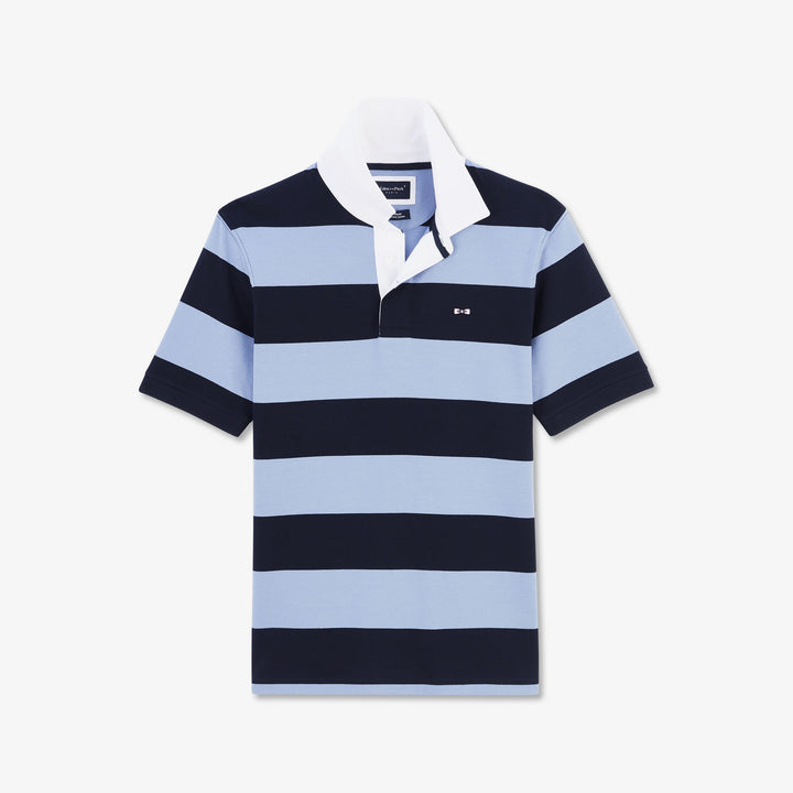 Maillot bleu clair rayé à manches courtes