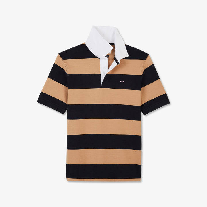 Maillot marron rayé à manches courtes