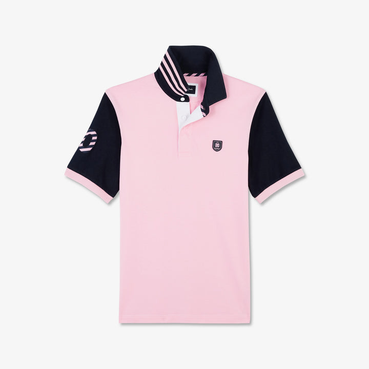 Maillot rose color-block à manches courtes