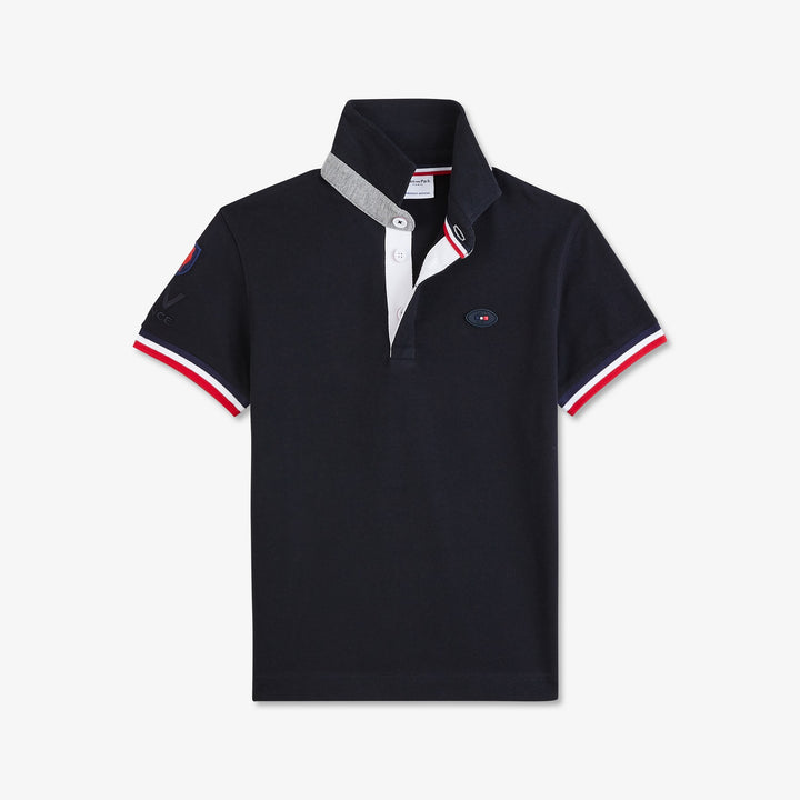Maillot bleu foncé tricolore à broderies XV de France