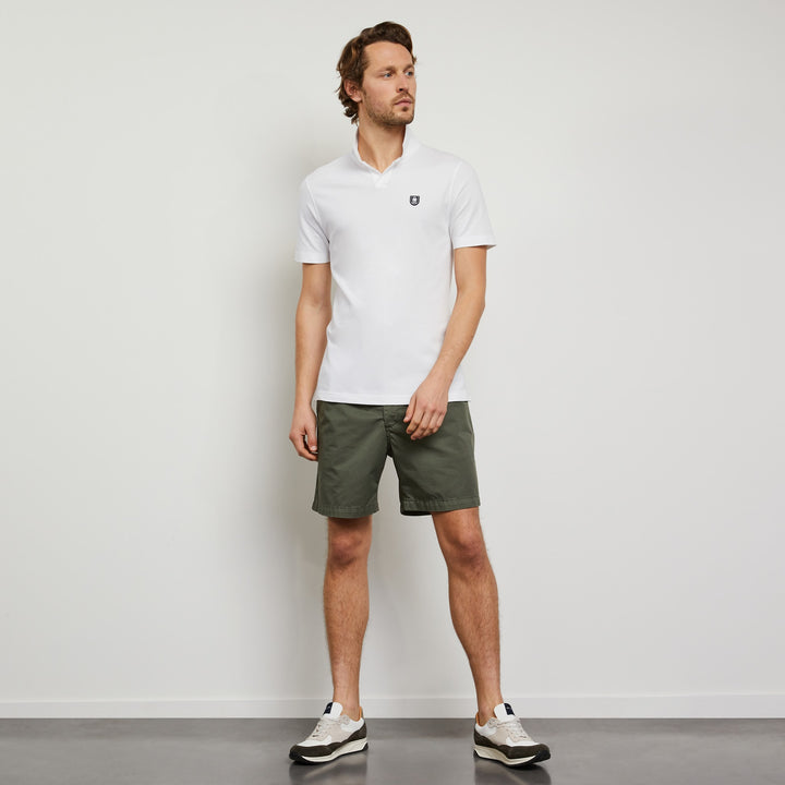 Polo blanc en coton piqué