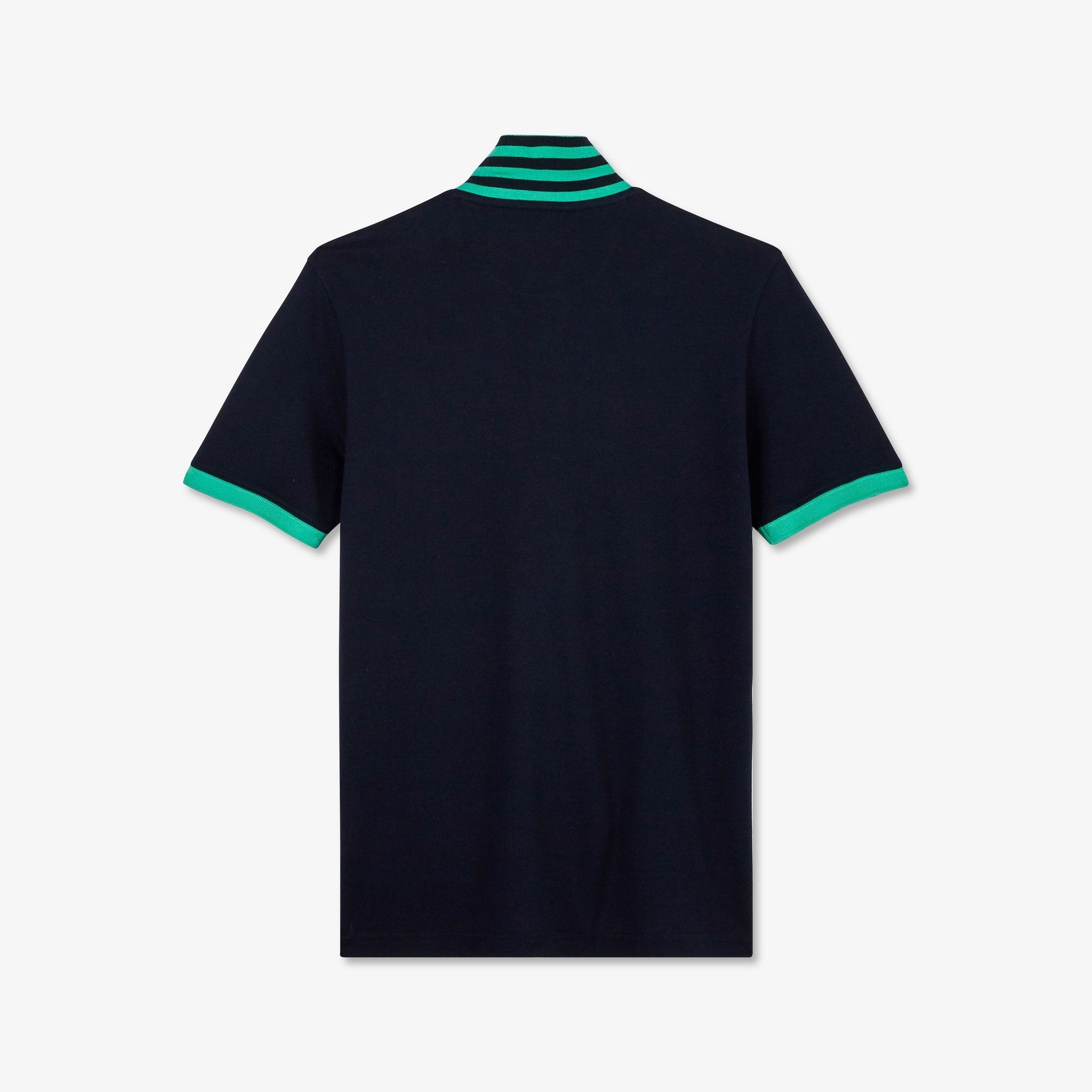 Polo bleu foncé à détails vert en coton Pima