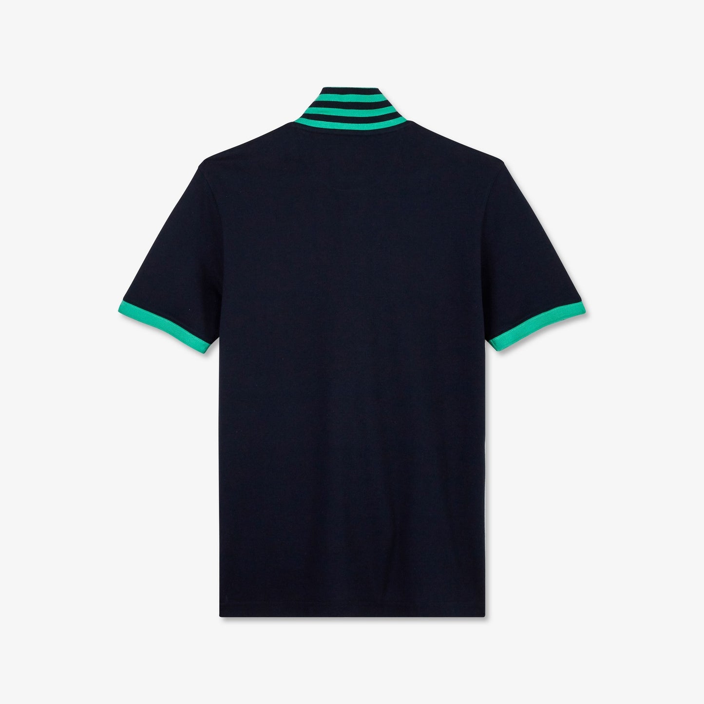 Polo bleu foncé à détails vert en coton Pima