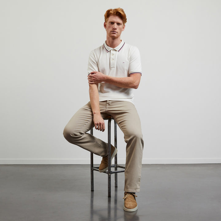 Polo blanc en coton Pima piqué