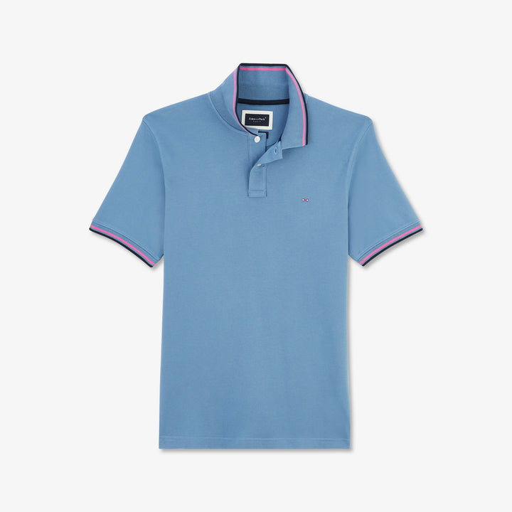 Polo bleu à manches courtes