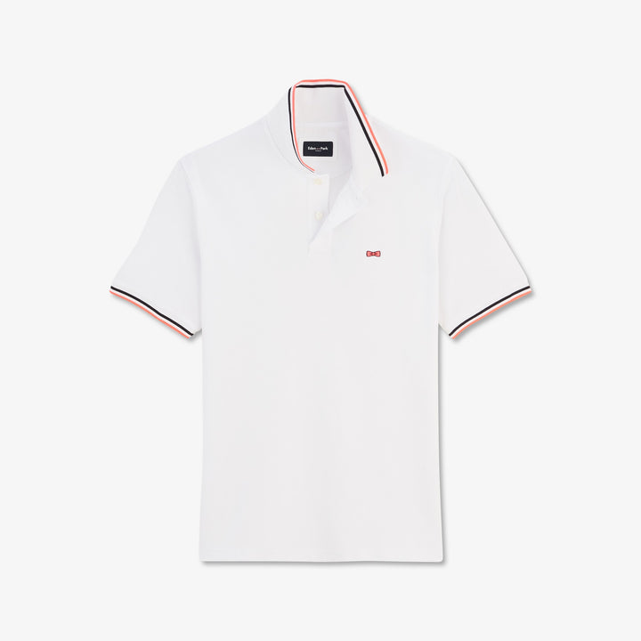 Polo uni en coton blanc