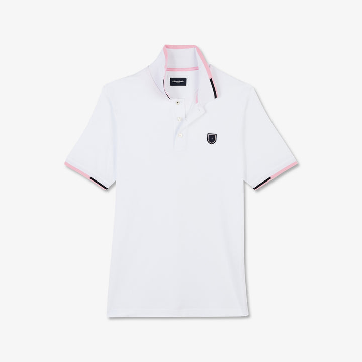Polo blanc en coton piqué