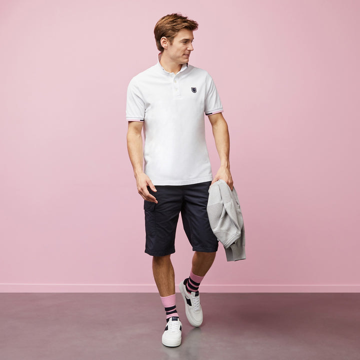 Polo blanc en coton piqué