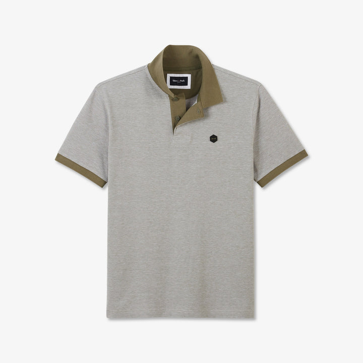 Polo kaki uni en coton piqué