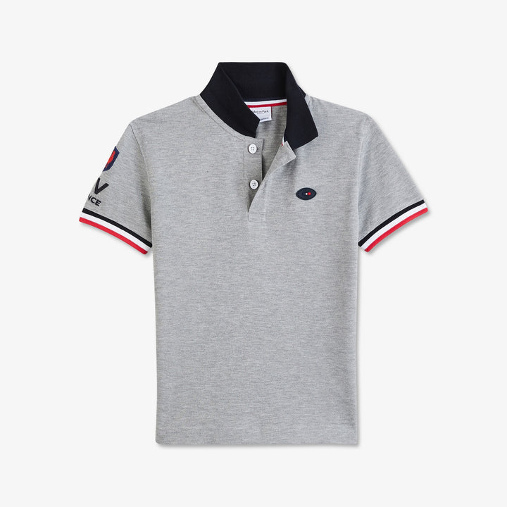 Polo gris à broderie n°10