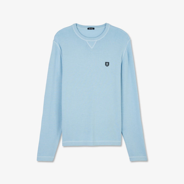 Pull bleu clair en coton et modal